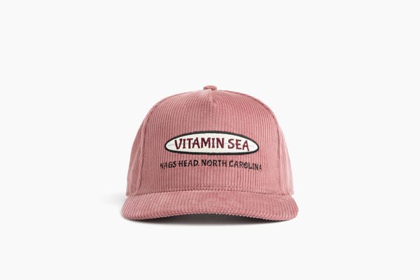 Vitamin Sea Logo Pukka Hat - Dusty Rose Wide Wale Corduroy